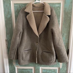 Reversible shearling jacket